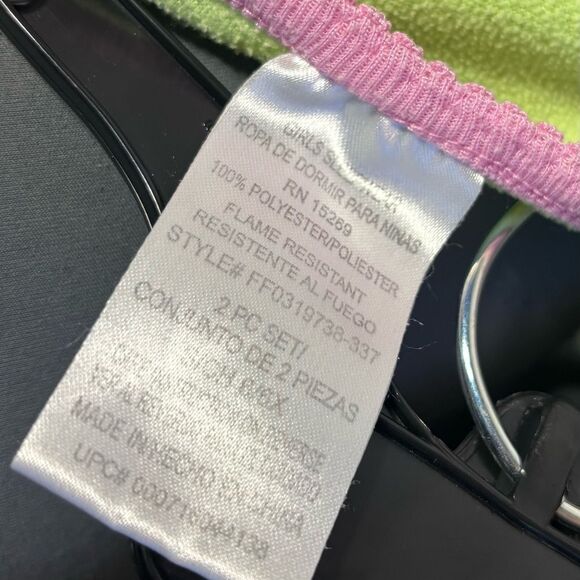 Green Top with Monkey Embroidery 2 pc Monkey Pajama Set Size 6-6X EPC - Picture 4 of 4